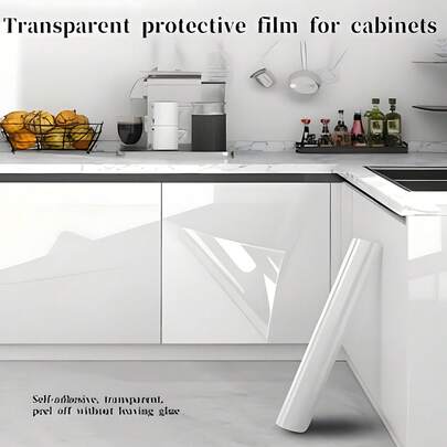1 rouleau de film de protection transparent - statique, film de protection des meubles résistant à l'eau, facile à couper et à décoller, sans résidu, convient pour les canapés, les murs, les tables en marbre, les motifs texturés, parfaitement assorti. Ne change pas le style de décoration d'intérieur d'origine