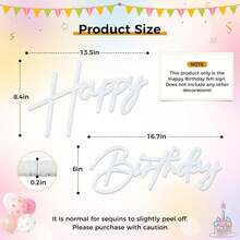 Babenest - Letrero de fieltro blanco con texto en inglés "Happy Birthday", reutilizable, fuerte adhesión para telón de fondo, decoración de arco de globos, suministros para fiesta de cumpleaños - Negro Flash - Ver 11
