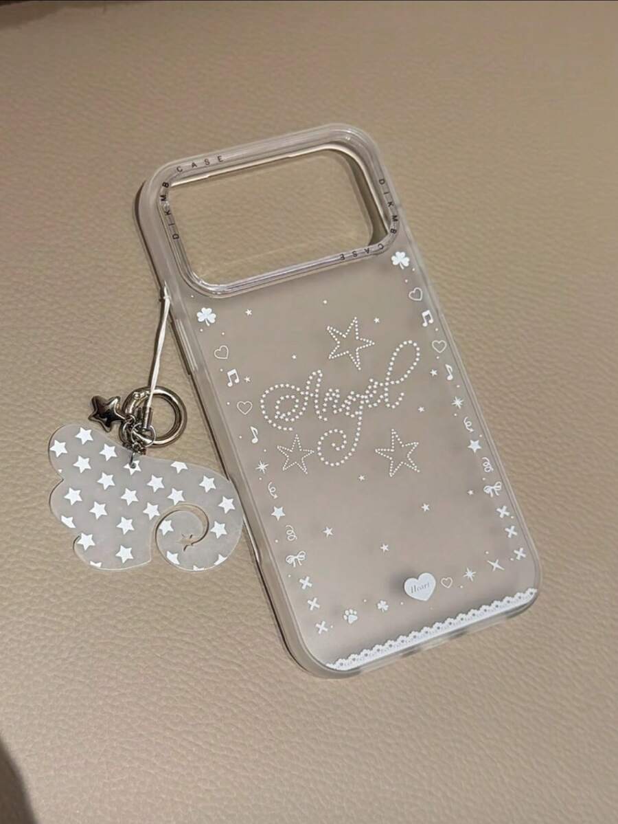 Millennium Style Star & Music Note Phone Case Compatible With Apple 16/17 Pro Max/ 15 Pro, Full Coverage Anti-Drop Protective Cover For Women, 14/13 - White - View 1