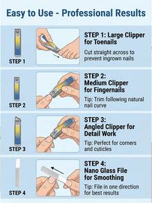 4pcs Manicure Set - Large Nail Clipper, Medium Nail Clipper, Angled Nail Clipper, Nail File. Practical Hand Care Set, Nail Clippers Personal Care Tools. Suitable For Men And Women. Great Gift Choice - Multicolor - View 8