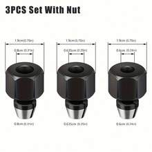 One Set Of 6pcs Precision Milling Machine Cutter Head Sets, With Nut, Carbon Steel - 6mm, 6.35mm, 8mm Rod, Used For Woodworking, Carving, Edge Trimming, Electric Milling Machine Cutter Accessories - 6pcs Nut + Collet - View 3