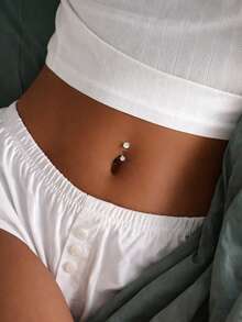 1PC 925 Sterling Silver Belly Button Ring Minimalist Open Ball Navel Piercing Jewelry - Single - View 5