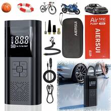 SUITU Tire Inflator Portable Air Compressor - Features A Digital Pressure Gauge; The Upgraded Model Includes A Carrying Case And A Power Bank Function (Upgraded Model Only) For Cars, Motorcycles, Bicycles, And Sports Balls7.4V/DC12V 2000MAH - Wireless Model - View 13