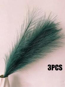 42/40/24/18/12/9/6/3pcs 55cm Elegant Realistic Dark Green Reed Grass, 1pc, Fluffy Artificial Plant, Bohemian Style Vase Decoration, Suitable For Living Space, Wedding, Halloween, Christmas, Easter, Valentine's Day, Mother's Day, Graduation And Autumn Decor - Dark Green - View 13