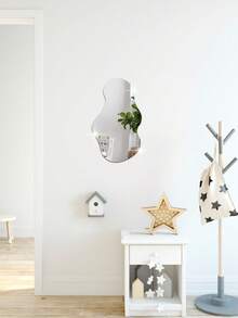 OUTANA 1 pieza Espejo de pared acrílico de forma especial, espejo decorativo de pared de 2 mm de grosor, a prueba de agua, antihumedad, fácil de limpiar e irrompible, adecuado para entrada, dormitorio, sala de estar, baño, espejo de maquillaje, oficina y otras habitaciones, decoración del hogar de primavera - Varios estilos - Ver 4