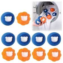 5Pcs Gourd Shaped Net Design Laundry Hair Catcher Balls, Floating Hair Removal Balls Effectively Trap Loose Hair And Debris, Keep Washing Machine And Garments Clean, Reusable Household Laundry Filter Balls For Daily Clothes Washing - 5PC - 查看 6