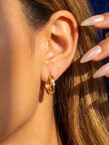 1 Pair Elegant Star-Shaped & Round Zirconia Earrings, 925 Sterling Silver Material, Suitable For Daily Wear, Versatile With Any Outfit, Also Perfect Accessory For Dates And Parties - Multicolor - View 5