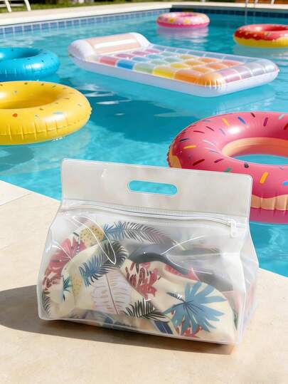 Clear Toiletry Bag, Waterproof Travel Organizer Pouch For Bathroom Essentials, Ideal For Storing Shampoo, Lotion, Cosmetics, Adding A Stylish & Practical Touch To Travel/Daily Use, Suitable For Travelers, Commuters, Students, Beauty Enthusiasts, Perfect For Travel Trips, Gym Sessions, Hotel Stays, Daily Bathroom Storage, Versatile As Toiletry Organizer