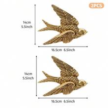 1件樹脂材質燕子壁掛裝飾，金色飛翔燕子家居牆飾，鍍金鳥類牆面飾品，3D牆面裝飾，奢華牆飾，動物牆飾，燕子吊飾，適用於家居、餐廳、派對、婚禮等場合的居家裝飾 - 金色 - 查看 16