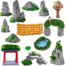 14pcs Mini Zen Garden Stones And Figurines - Resin Made Small Landscape With Mini Statues, Suitable For Zen Garden, Aquarium Decor, Desktop Zen Garden - Portable Outdoor/Mini Scene, Desktop Decor - Rockery Set - View 11