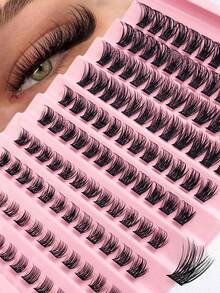 Asiteo 120pcs Individual False Eyelashes, DIY Eyelash Extension, Lightweight Soft Lashes For Daily Wear, Natural Looking Lash Strips D Curl Cluster False Eyelashes, Soft Natural Makeup Effect 8-16mm Mixed Lash Extensions For Daily Makeup - D - View 1