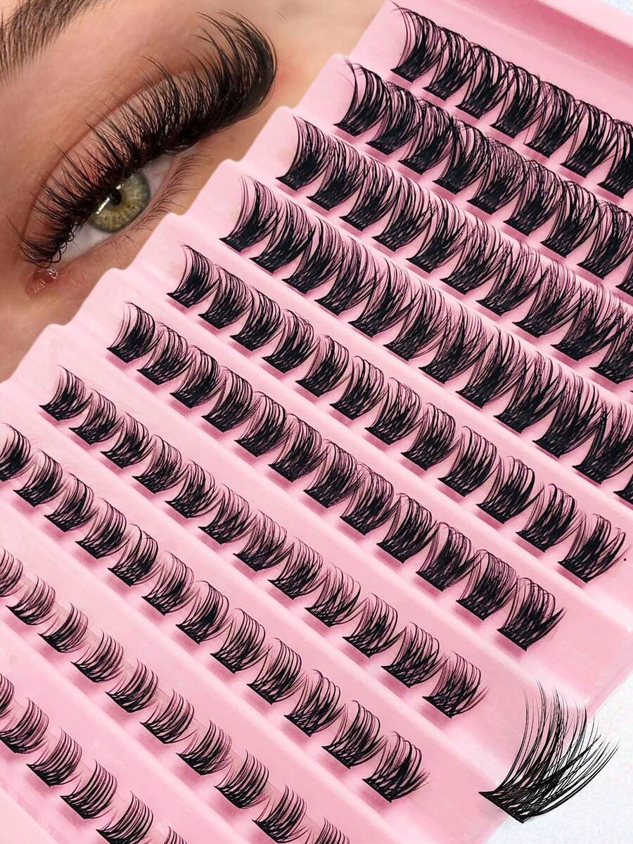 Asiteo 120pcs Individual False Eyelashes, DIY Eyelash Extension, Lightweight Soft Lashes For Daily Wear, Natural Looking Lash Strips D Curl Cluster False Eyelashes, Soft Natural Makeup Effect 8-16mm Mixed Lash Extensions For Daily Makeup - D - View 1