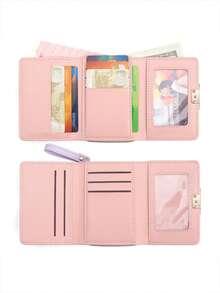 Women's Mini Cat Wallet, Small Leather Card Holder, Zipper Coin Purse - Multicolor - View 5