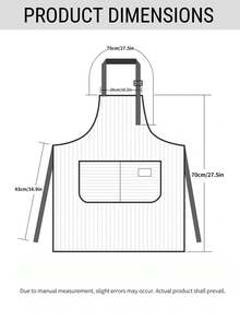 1pc Linen Chef Apron, Striped Pattern, Adjustable Shoulder Straps, Fashionable Double Pockets, Kitchen Essential, Stain-Resistant And Easy To Clean, Suitable For Kitchen Cleaning, Seafood Cooking, Outdoor BBQ, Camping And Picnic - Multicolor - View 4