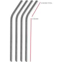 Stainless Steel Drinking Straws Set Of 4, Curved Reusable Metal Straws 20oz Tumblers, With Cleaning Brush - 1 - View 3