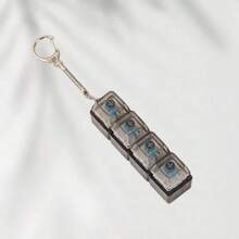 Cube PC Decompression Button Toy, 4-Key/9-Key High Transparency Backlit Squeeze Mechanical Keyboard Keychain Pendant - View 6