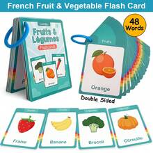Early French Learning Flashcards Animals Food Body Parts Fruits & Vegetables Children Montessori Education French Cards Toy - Multicolor - View 16