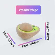 1pc Mini 3D Printed Avocado, Realistic Avocado Decor, Press Button Stress Relief Fruit, Birthday Gift, For Adult Relaxation - Multicolor - View 4