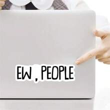1件 7英吋防水可拆卸戶外PVC乙烯基貼紙－EW 人類幽默諷刺內向反社交金句迷因美學貼紙，Gen Z 幽默爆紅風格，適用於汽車桿、機車、門、窗戶、玻璃、卡車、筆電、手機殼、安全帽、背包、宿舍裝飾、行李，適合內向者、諷刺朋友、迴避型人格、13-35歲青少年與成年人的理想禮物，耐用乙烯基貼紙適用於任何光滑表面 - 7*2.26英寸 - 查看 5