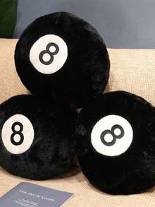 [Delivery Within 2-7 Days In The United States] Billiard Ball Throw Pillow-Featuring Exquisite Embroidered Details, This Skin-Friendly Plush Spherical Cushion Is Perfect For Both Students And Homebodies Alike And Adding A Decorative Touch To Campsites, Game Rooms, And Relaxation Areas.This Stylish Black  Plush Accent Piece Serves Equally Well As A Photography Studio Prop Or A Floor Cushion; A Set Of Soft, Comfortable Round Throw Pillows, These Minimalist-Style Interior Decor Accessories Make For An Ideal Back-To-School Gift. - Multicolor - View 9