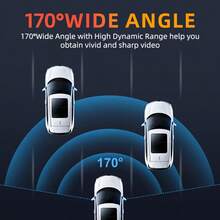 4K+1K+1K 3 Channel Dash Cam Front And Rear, 64GB Card Included, Dash Camera For Cars 5.8G/2.4G Dual Wifi, Voice-Controlled Language, ADAS Function, Night Vision, WDR, 170°Wide Angle, G-Sensor Emergency Lock, 24H Parking Monitor - 3 Channels + WiFi + ADAS + 64G Card - View 3