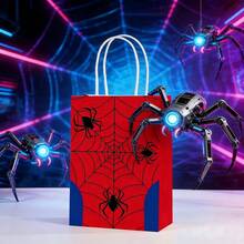 Marvel 12个装蜘蛛网图案节日派对包装袋牛皮纸小礼品包装袋 - 彩色 - 查看 3