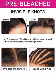 ISEE HAIR Wear & Go 9x6 M 帽蕾丝海洋波浪假发，预漂白蕾丝，无胶，8-16 英寸真人发假发，预拔毛预剪蕾丝，自然发色，自然发际线，新手友好，180% 密度，女士款 - SNatural - 查看 9