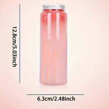 Chai đựng nước ép/đồ uống 350ml, chai tròn trong suốt có nắp, thích hợp đựng trà sữa và nước ép. - Xem 3