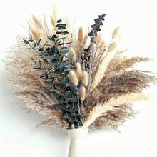 Green Pampas Grass Boho Bouquet – Exquisite Lavender And Eucalyptus Dried Flower Arrangements For Western Boho Decor – Rustic Flowers For Your Bohemian Home, Bedroom, And Wedding Table Décor - Pampas Grass Bouquet - View 5