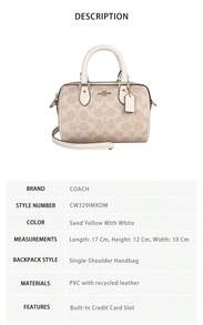 Bolso de hombro para mujer con logo de Coach - Amarillo arena con blanco CW329IMXDM - Ver 6