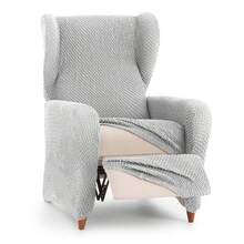 Kiva Universal And Versatile 1-Seater Relax Armchair Cover, Various Colors Available – Easy-To-Fit Protective Armchair Cover For Backrest, Seat And Arms - 格里斯.索爾 - 查看 9