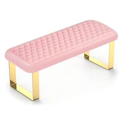 Giá đỡ tay bằng mút hoạt tính cao cấp dành cho thợ làm móng, gối kê tay ergonomic cho thợ làm móng với chân đế kim loại màu vàng, đệm kê tay mềm mại cho móng acrylic, móng gel, thiết bị chuyên nghiệp cho tiệm nail, giá đỡ tay di động cho bàn làm móng, dụng cụ làm móng nghệ thuật, sử dụng tại nhà và salon, giá đỡ tay màu hồng có miếng đệm chống trượt, dễ vệ sinh, tiết kiệm không gian, thiết kế 2 trong 1 có thể tháo rời.