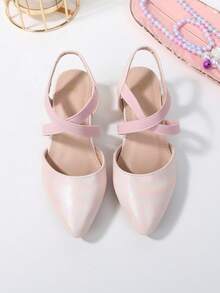 2026年女童公主鞋，时尚尖头礼服鞋，小女孩选美表演高跟鞋 - 粉色 - 查看 3