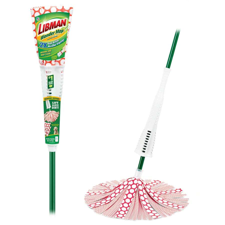Wonder Mop With Microfiber Fibers And Green Steel Handle - 1 - View 1