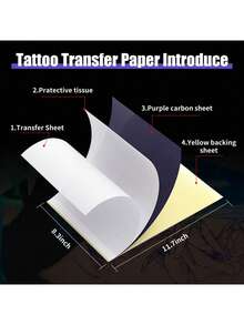 100pcs/20pcs Optional Size Tattoo Transfer Paper, Tattoo Template Transfer Paper, Copy Paper, Thermal Paper, 4-Layer A4 Size Instant Rendering Accurate Shaping No Blurring, Suitable For Various Creative Patterns, Applicable To Most Transfer Printers, Tattoo Transfer Machine Accessories, Essential For Tattoo Artists To Create High-Quality Tattoos, Gift - View 15