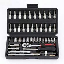 Bộ dụng cụ phần cứng 46 chi tiết, cờ lê đầu khẩu, tua vít, hộp đựng dụng cụ, bộ dụng cụ sửa chữa máy bay nhỏ, bộ dụng cụ bảo trì nhà cửa. - Nhiều màu - Xem 3