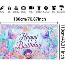 Banner 72*44 Inch Frozen Themed Castle Banner Backdrop Snow Princess Party Wall Banners Yard Sign Indoor Outdoor With Grommets 3.2 Yard String For Party Decoration Supplies - 美人魚生日 - 查看 3