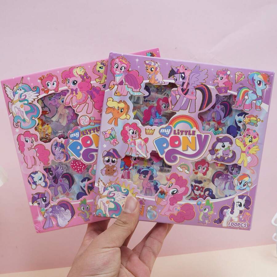 100 miếng dán hình hoạt hình My Little Pony dễ thương, bộ nhãn dán phong cách Kawaii để trang trí sổ lưu niệm, nhật ký, hộp quà. - Nhiều màu - Xem 1