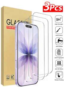 3 buah Pelindung Layar Kaca Tempered Definisi Tinggi, Untuk iPhone 17/17Pro/17Pro Max/16/15/14/13/12/11 Pro Max, Juga Untuk iPhone 7/8 Plus/X/XS Max/XR - Film Pelindung Kekerasan 9H, Definisi Tinggi Anti Gores - Clear - View 41