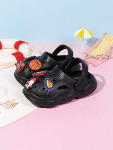 Baby Cute Casual Slippers Sandals, Breathable Hollow Out Clogs Style Shoes For Toddlers Indoor & Outdoor Wear, Summer - Black - View 4