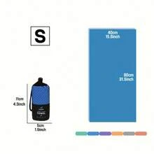 1 High-Absorbency, Quick-Drying Microfiber Travel Sports Towel, Comes With A Lightweight Mesh Storage Bag, Easy To Carry, Making It An Ideal Gift For Outdoor Camping, Sports, Beach, Hiking, Travel, Yoga, Swimming, Fitness, Golf, Pickleball, And Other Sports And Activities - Blue - View 3