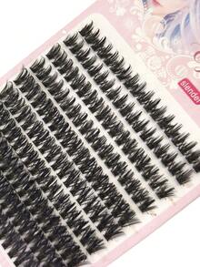 新款10排尖刺漫画睫毛簇，180簇，长度10-18毫米，搭配仙女睫毛簇，60P、80P、100P，C型浓密度，DIY睫毛嫁接妆容 - C - 查看 3