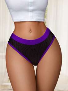MIOTAN 8pcs/Pack Women's Low Waist Panties, Colorblock, Comfortable, Soft, Sexy - Multicolor - View 5