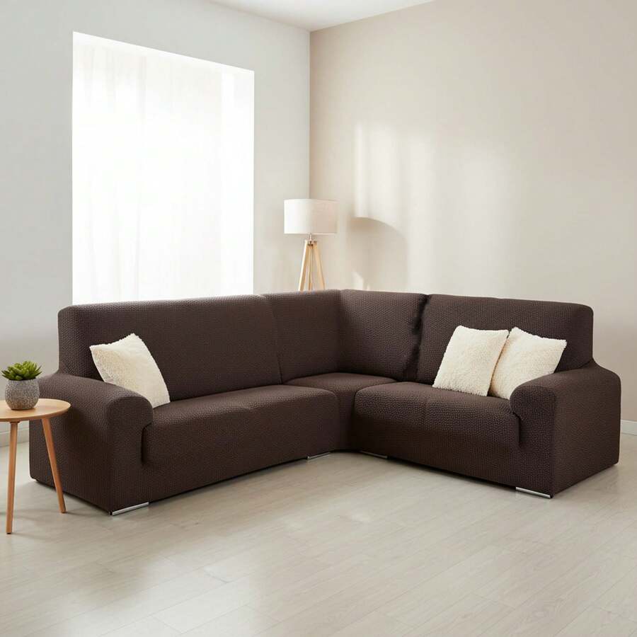 Kiva 3+1 Corner Sofa Cover, Super Elastic, Daily Protection And Fit For Sofas, Various Colors Available - Breathable Bi-Elastic Fabric Sofa Cover - 布朗河 - 查看 1