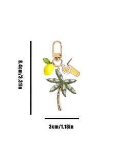 手工编织椰子树吊坠，饰以黄色柠檬和饮品元素——波西米亚度假风。拉菲草艺术吊坠，海洋合金吊坠，夏威夷风情。适用于背包、钱包装饰、耳机包配件、汽车挂件，时尚简约的配饰。 - 多色 - 查看 10