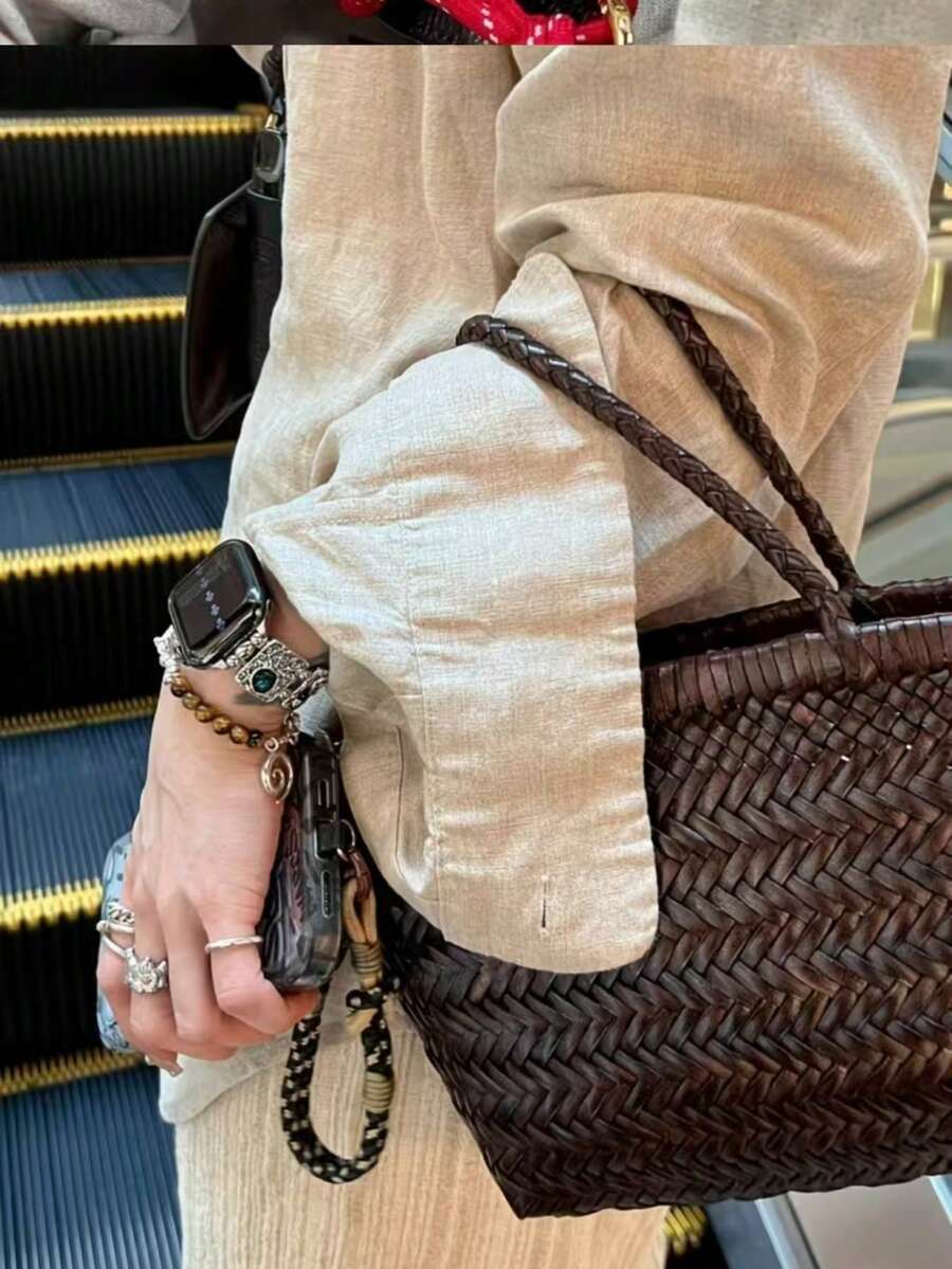金属心形手镯，方形手工饰品，手镯，Y2K 前卫风格，油滴效果，男女皆宜，玉石，轻奢，时尚，四边形 - 彩色 - 查看 1