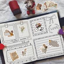 50PCS/Set Unique Asymmetric Object Quote Stickers - DIY Adhesive Decor For Notebook & Journal Scrapbook Supplies Scrapbooking - 50 PCS - View 4