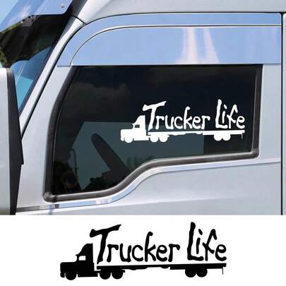 1pc Trucker Life Sticker Truck Windows Body Side Decal For Kenworth T680 W900 Mack Anthem Freightliner Cascadia Peterbilt 579 389