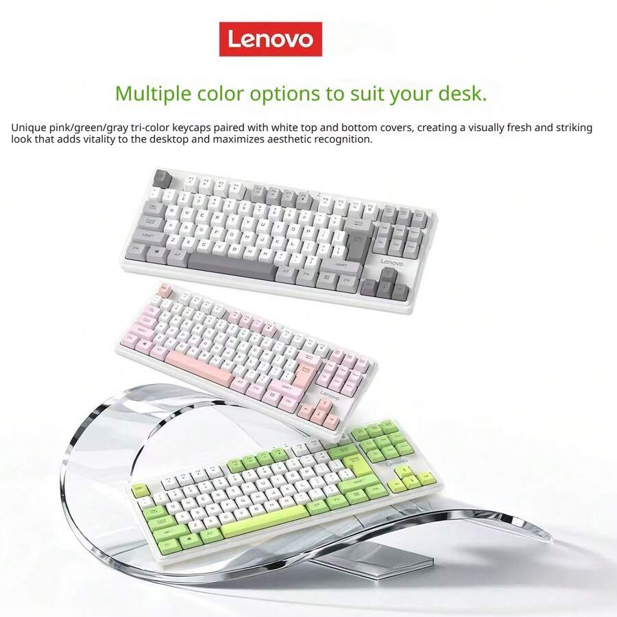 Lenovo YUE Series X5K Pro 2.4G Wireless Keyboard, Lightweight Portable Silent Keys, Slim Fashion Design, Plug And Play Wireless Keyboard, Suitable For Business Office Desktop Laptop Daily Work - View 1