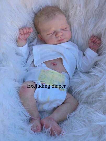 48cm 19inch Full Body Soft Vinyl Baby Reborn Bath Toy With 3D-Paint Skin And Visible Veins Realistic Sleeping Doll Princess Birthday Gift For 3+ Kids